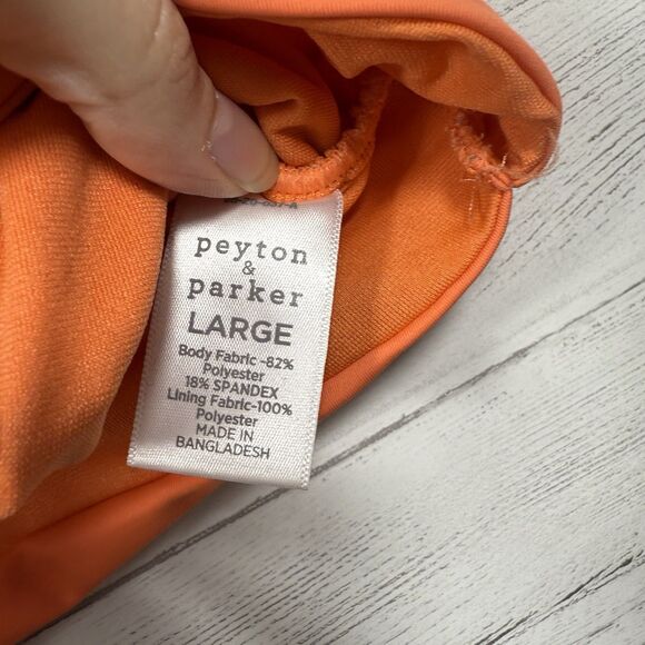 Peyton & Parker Womens Size Large Athletic Crop tank ruched front orange - Picture 3 of 6